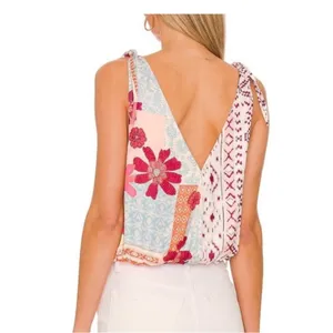 NWT Free People Tied To You Print Surplice Tank in Tropical Combo‎ Boho Summer thumbnail 2