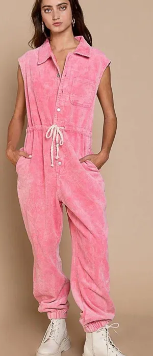 Boutique Corduroy Pink Jumpsuit thumbnail 1