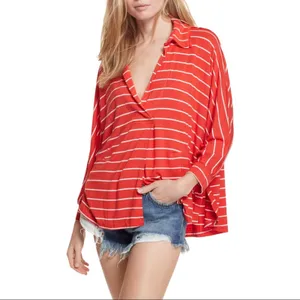 Free People We the Free Can't Fool Me Striped Tee - Red - XS thumbnail 2