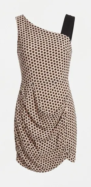 Eva Franco Dress Womens‎ 2 Coco Dots Olympia One Shoulder Silk Polka Dot ST4438 thumbnail 1
