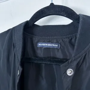 Brandy Melville | Lightweight Snap‎ Button Bomber Jacket in Black One Size thumbnail 6