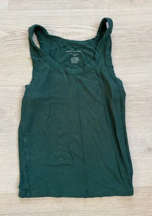 American Eagle Outfitters Forest Green Ribbed Tank thumbnail 1