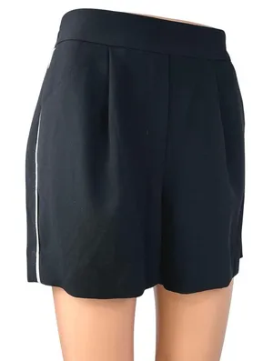Aritzia Babaton Women's Black High Rise Pleated Pull On Elastic Waist Shorts 0 thumbnail 1
