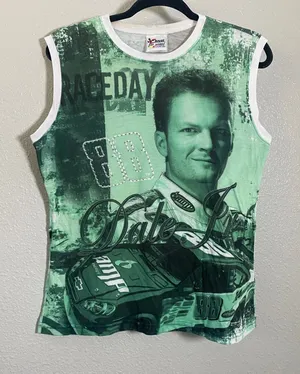 Chase Authentics Vintage Y2K Nascar Dale Earnhardt Jr. Women's Tank Large Glitter McBling thumbnail 1