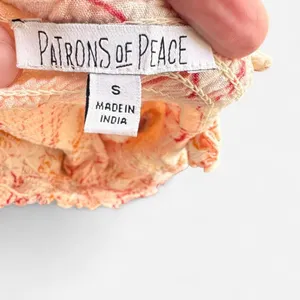 Patrons of Peace Orange & Pink Floral Crop Top Size Small thumbnail 4