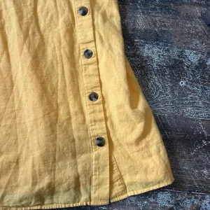 American Eagle Yellow Cotton Linen Smocked Back Mini‎ Dress XL 03873-1206-05U9A thumbnail 2