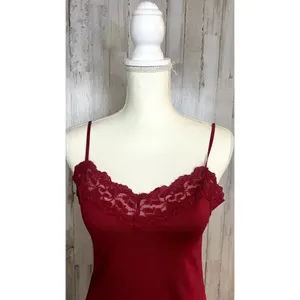 White House‎ Black Market Women’s Size Small Red Lace Camisole Tank Top thumbnail 3