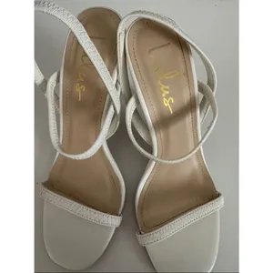Lulu's Babie White Strappy High Heel Sandals EUC thumbnail 4
