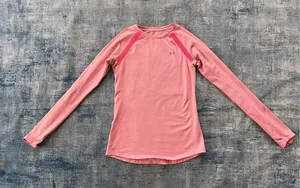 Under Armour Heathered Pink ColdGear Long Sleeve Athletic Top Small thumbnail 1
