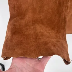Vintage Express World Brand Women's Genuine Leather Suede Pants Brown‎ Size 7/8 thumbnail 3