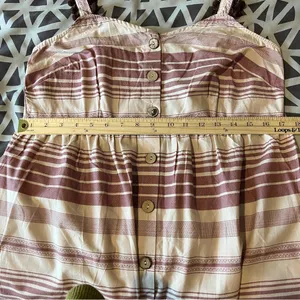 Indya Earthen Striped‎ Cotton Button Down Maxi Dress Boho NWT Size M Red Size M thumbnail 13