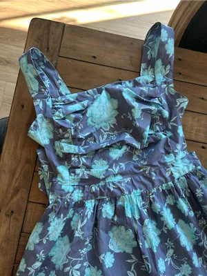 NWT Free People Meet Me in Maui Blue Purple Floral Mini Dress L thumbnail 7