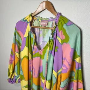 Show Me Your Mumu Summer Sorbet Bright Abstract Char Tunic Swim Coverup thumbnail 4