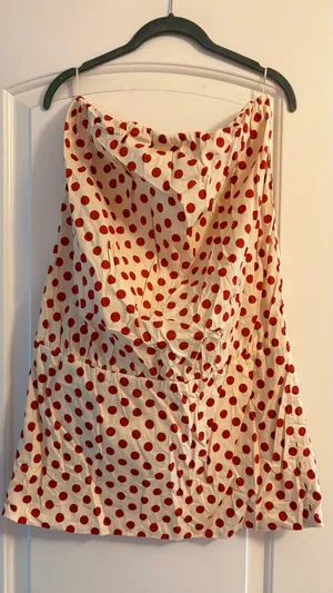 Zara Polka Dot Bandeau Dress thumbnail 4
