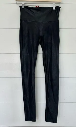 Spanx Women’s Medium Black Faux Leather Leggings Pants thumbnail 1