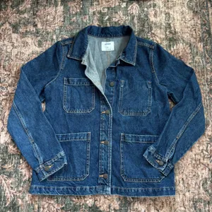 Old Navy Denim Chore Jacket Medium Blue Button Up Workwear Utility Fall Boho thumbnail 1
