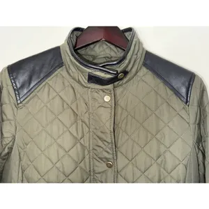 Ralph Lauren Black Women's Medium Zip Pocket Button Diamond Quilted Field Jacket thumbnail 2