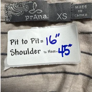 Prana Striped T-Shirt Dress Casual V-Neck Short Sleeve Comfortable‎ XS thumbnail 3
