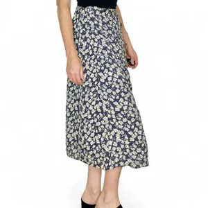 Caslon Grey & Yellow Floral Prairie Cottage Bohemian Midi Skirt thumbnail 5