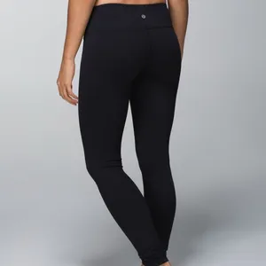 Lululemon Leggings Womens 8 Wunder Under Shine Dot Roll Down Limited Edition Blk thumbnail 4