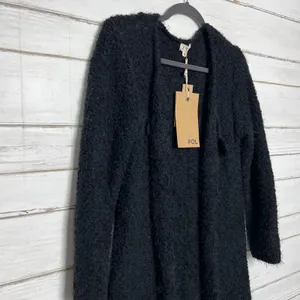POL Black Long Cardigan Duster Small Eyelash Knit Open Front Sweater thumbnail 10