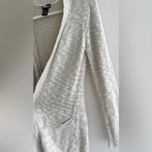 Wet Seal Open Front Long Knit Cardigan, Tan, Size Medium thumbnail 8
