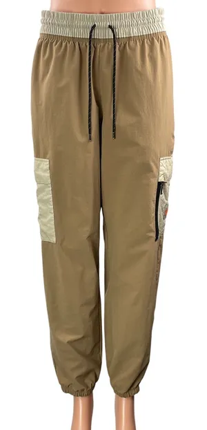 Nike Women's Tan Beige High Rise Drawstring Woven Cargo Jogger Sweat Pants S thumbnail 1