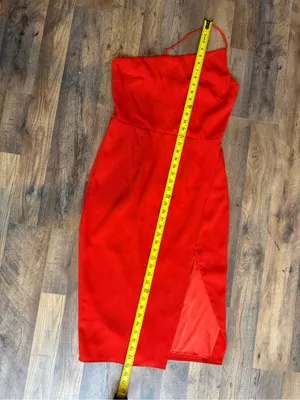 Lovers + Friends Red Asymmetrical One-Shoulder Midi Dress Size M thumbnail 6