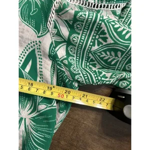 FIG + FLOWER Green Tropical Floral Midi Dress size Large Modest Preppy Teacher thumbnail 8