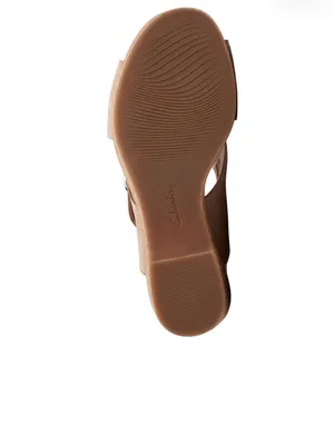 Clarks Giselle Dove Wedge Sandals Slingback Straps sand Nubuck Womens size 9 thumbnail 5