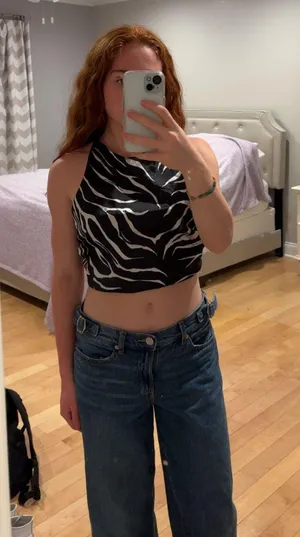 Zara Zebra Cross Back Top  thumbnail 1
