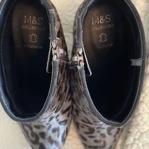 M&S Collection Womens Animal Print Ankle Boots Insolia Heels Tan Leather Size 3/ thumbnail 7