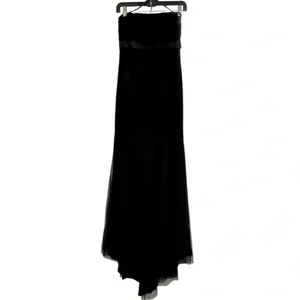 Vera Wang Maids Black Strapless Full Length Tulle Gown Size 4 thumbnail 3