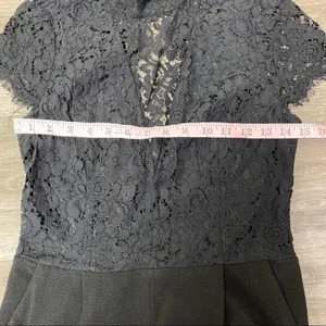 Dynamite Black Lace V Neck Jumpsuit Cap Sleeve Pockets Small thumbnail 5