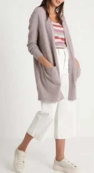 Madewell Kent Cardigan Sweater in Coziest Wool Yarn Heather Purple Pink Sz M thumbnail 1