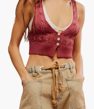 Free People Rose Knit Bralette with Buttons thumbnail 1