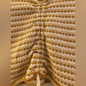 Ghanda Cisco Long Sleeve Crop Top in Natural Stripe, Size Extra Small thumbnail 5