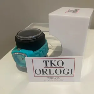 TKO Square‎ Face Watch with Silicone and Rhinestones Aqua Blue EUC thumbnail 5