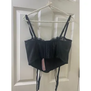 Savage X Fenty Black Bustier Rihanna Renaissance Rose Corset Caviar Size XL thumbnail 7