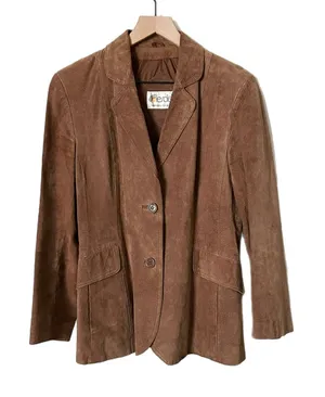 Vintage Le Soleil Genuine Suede Brown Jacket 70s 80s Western Boho Size Small thumbnail 1