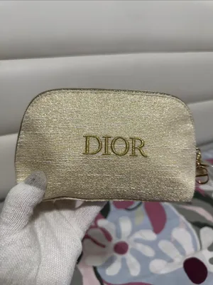 Christian Dior Gold Metallic Embroidered Novelty Cosmetic Pouch thumbnail 6