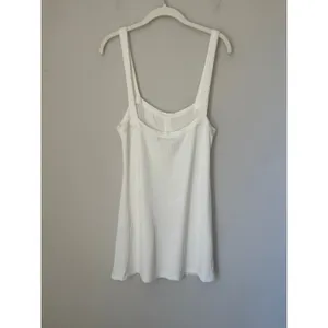 Reformation Kenny Mini Dress Cream Women's sz. L w/Front Pockets thumbnail 3