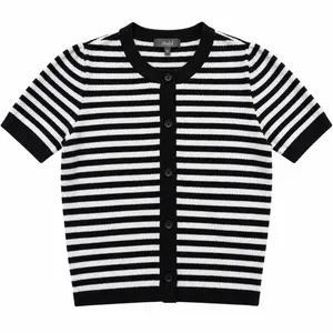 Marlet Black & White Short Sleeve Sweater thumbnail 1