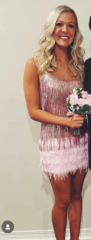 Triple Threads Pink Fringe Dress thumbnail 2