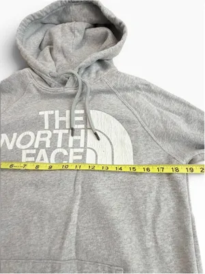 Women's The North Face Hoodie Sweatshirt Size XS Grey White Logo thumbnail 5