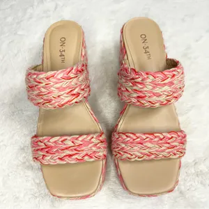 ON 34th Pink & Cream Norina Woven Platform Wedge Sandals Espadrilles Size 6 thumbnail 13