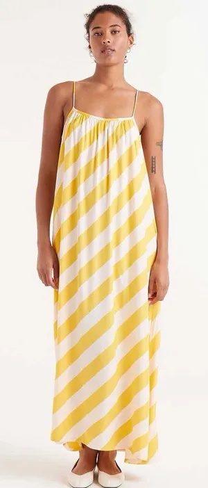 COMPANIA FANTASTICA Striped Maxi‎ Slip Dress thumbnail 1