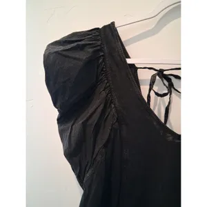 Daily Practice Anthropologie Malibu Creek Dress Cotton Ruffle Black measures Med thumbnail 2