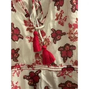 Free People Camella Mini Dress M Ivory and Pink Floral Bohemian 3/4‎ Sleeve thumbnail 15