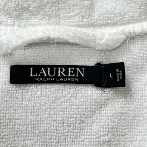 Lauren Ralph Lauren Terry Cloth Robe Women Large White Cotton Belted Spa Classic thumbnail 6
